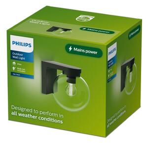 Venkovní nástěnné svítidlo 1x E27 čierna IP44 PHILIPS Ulio 8721103105011