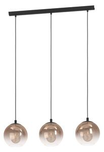 Eglo 901924 - Lustr na lanku ARISCANI 3xE27/60W/230V černá/béžová/kouřová