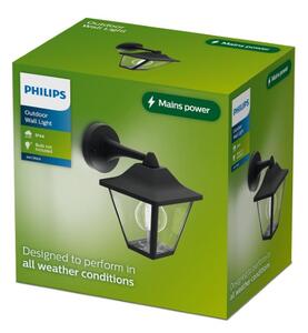 Venkovní nástěnné svítidlo 1x E27 čierna IP44 PHILIPS Juli 8721103104977