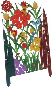 Kovové zahradní branky - dekorativní plot - oddělení záhonů - železná ohraničení - rozměry 31,5 x 18,6 cm - barevné provedení 2