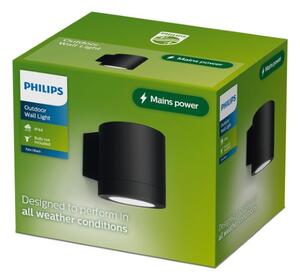 Venkovní nástěnné svítidlo 1x GU10 čierna IP44 PHILIPS Fylx 8721103104915