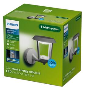 Venkovní nástěnné svítidlo se senzorem LED 2700K antracitová IP44 PHILIPS UltraEfficient Nuvy 8721103104878