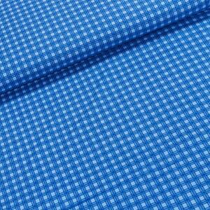 Flanel bavlněný ELMOSA, modré malé káro, š.140cm (látka v metráži)