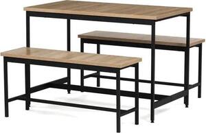 Autronic Jídelní set s 2 lavice AUT-G1175 OAK
