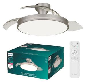 Stropní ventilátor se světlem LED 2700–6500K nikl IP20 PHILIPS Atlas 8721103096081