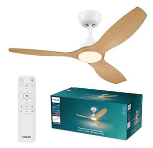 Stropní ventilátor se světlem LED 3000–6500K biela, drevo IP20 PHILIPS Olas 8721103095923