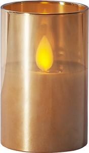 Oranžová LED vosková svíčka ve skle Star Trading M-Twinkle, výška 7,5 cm