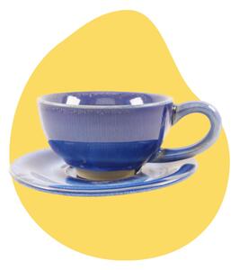 Penerini coffee SET - Keramický šálek s podšálkem Blue 150 ml