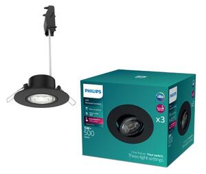 Zapuštěné svítidlo LED 2700K čierna IP20 PHILIPS Cilantro Step 8721103038050 balení 3 ks