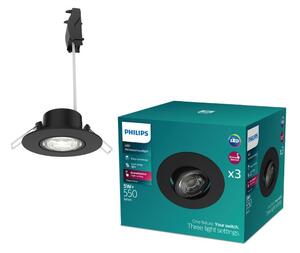 Zapuštěné svítidlo LED 4000K čierna IP20 PHILIPS Cilantro Step 8721103038074 balení 3 ks