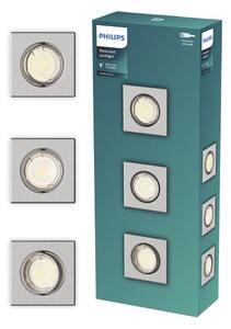 Zapuštěné svítidlo GU10 nikl IP20 PHILIPS Peridot 8721103037053 balení 3 ks