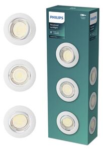 Zapuštěné svítidlo GU10 biela IP20 PHILIPS Peridot 8721103036971 balení 3 ks