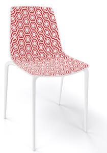 GABER - Židle ALHAMBRA TP, bíločervená/bílá