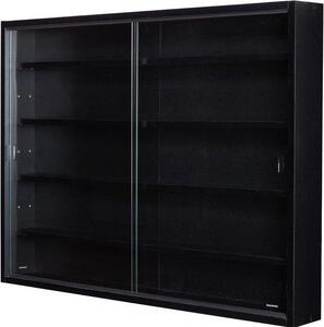 Skříňka na vystavení sbírek – nástěnná skříňka – pro vystavení předmětů – čtyři nastavitelné police – 80 x 60 cm – černá
