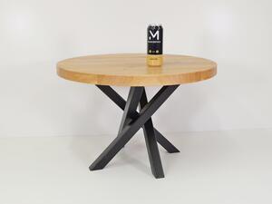 Konferenční stolek Jestřábek Typ a sukovitost dřeva: Jasan (0 Kč), Barva kovových nohou: Bílá mat - RAL 9010 (0 Kč), Průměr stolu (cm): 65 (cm)