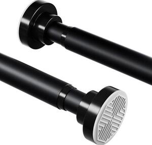 Závěsná tyč na závěs do sprchy, bez nutnosti vrtání, výsuvná teleskopická tyč z nerezové oceli, nastavitelná délka 70-195 cm, s protiskluzovou úpravou, ideální do koupelny i na okno