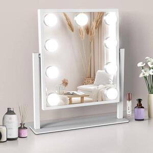 Zrcadlo do make-upu – Zrcadlo s osvětlením – Profesionální make-up – 3 úrovně osvětlení – 25x30 cm – Černé