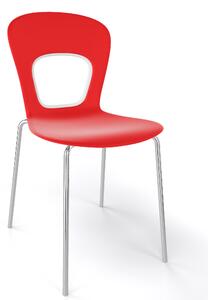 GABER - Židle BLOG, červenobílá/chrom