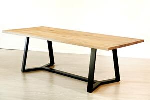 Dubový stůl na kovových nohách 19 250x75x100