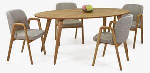 Designový oválný stůl a židle set pro čtyři