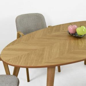 Oválný jídelní stůl 190 x 95 cm, barva dub