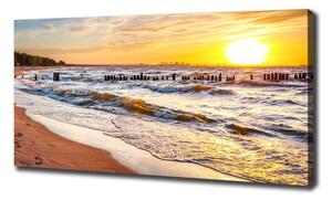 Foto obraz na plátně Západ slunce pláž oc-67409606