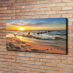 Foto obraz na plátně Západ slunce pláž oc-67409658