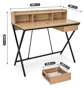 Kancelářský industriální stůl FLEXO dub Artisan / černé nohy