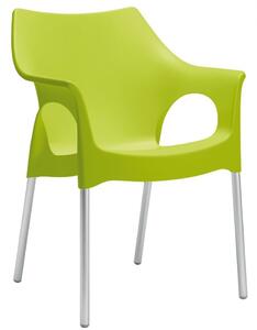 SCAB - Židle OLA - zelená/hliník