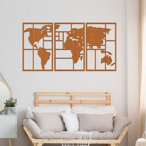 Dřevo života | Dřevěná mapa světa GEOMETRY | Barva: Javor | Velikost map: 90x48