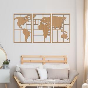 Dřevo života | Dřevěná mapa světa GEOMETRY | Barva: Buk | Velikost map: 60x32