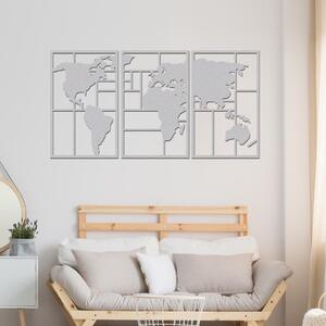 Dřevo života | Dřevěná mapa světa GEOMETRY | Barva: Černá | Velikost map: 60x32