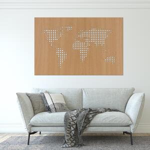 Dřevo života | Dřevěná mapa světa DOTS | Barva: Buk | Velikost map: 60x39