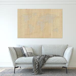 Dřevo života | Dřevěná mapa světa DOTS | Barva: Světlý dub | Velikost map: 60x39
