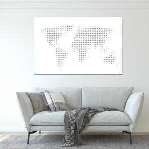 Dřevo života | Dřevěná mapa světa DOTS | Barva: Šedá | Velikost map: 60x39