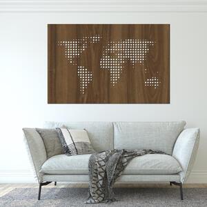 Dřevo života | Dřevěná mapa světa DOTS | Barva: Černá | Velikost map: 60x39
