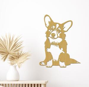 Dřevo života | Dřevěná dekorace psa Corgi | Rozměry (cm): 23x30 | Barva: Světlý dub