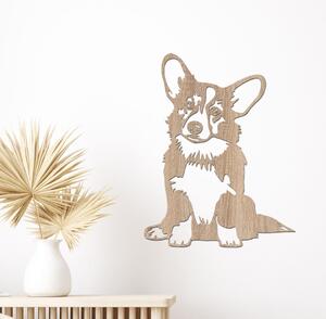 Dřevo života | Dřevěná dekorace psa Corgi | Rozměry (cm): 23x30 | Barva: Bílá