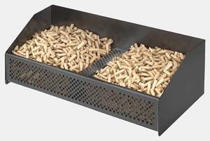 Krbová vložka na pelety - Koš na palivo pro otevřený krb - Vytváření tepla - Design s ventilací - 50 x 25 x 17 cm - Černá barva