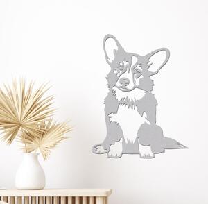 Dřevo života | Dřevěná dekorace psa Corgi | Rozměry (cm): 23x30 | Barva: Šedá
