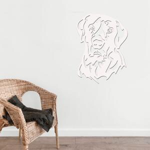 Dřevo života | Dřevěná dekorace psa Labrador | Rozměry (cm): 22x30 | Barva: Bílá