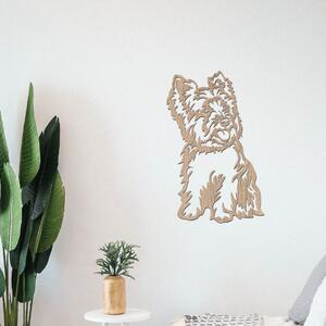 Dřevo života | Dřevěná dekorace psa Jorkšírský teriér | Rozměry (cm): 19x30 | Barva: Černá