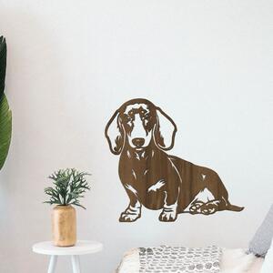 Dřevo života | Dřevěná dekorace psa Jezevčík | Rozměry (cm): 30x27 | Barva: Buk