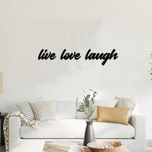 Dřevo života | Dřevěný nápis na zeď LIVE LOVE LAUGH | Barva: Bílá | Rozměry (cm): 50x10