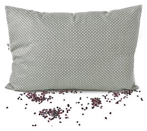 GADEO nahřívací pohankový polštářek LITTLE DOTS GREY Výplň: pohankové slupky s levandulí, Rozměry: 18x28 cm