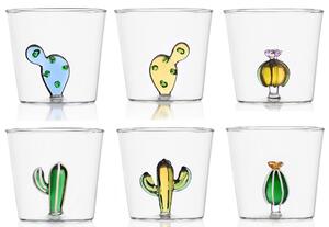 Ichendorf Milano designové sklenice na vodu Desert Plants Tumbler Cactus Green-Amber