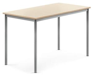 AJ Produkty Stůl BORÅS, 1200x700x760 mm, stříbrné nohy, HPL deska, bříza