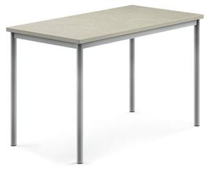 AJ Produkty Stůl SONITUS, 1200x700x760 mm, stříbrné nohy, deska s linoleem, šedá