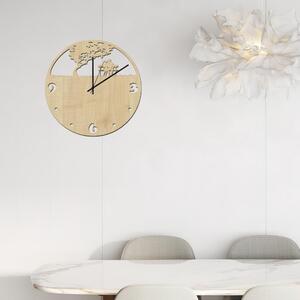 Dřevo života | Nástěnné hodiny SETKÁNÍ | Barva: Bílá | Velikost hodin: 35x35
