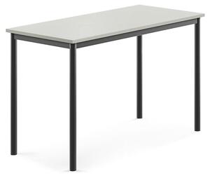 AJ Produkty Stůl BORÅS, 1200x600x760 mm, antracitově šedé nohy, HPL deska, šedá
